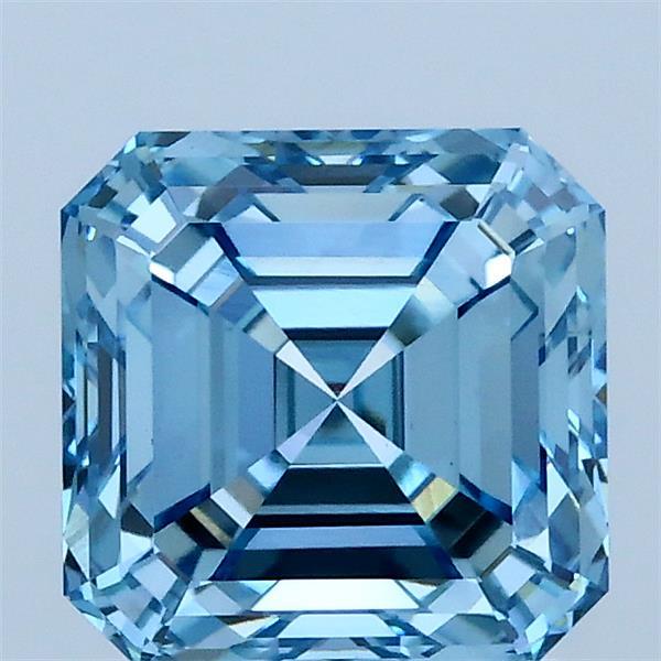 2.06ct Asscher FANCY VIVID BLUE VS1 Lab Created Diamond