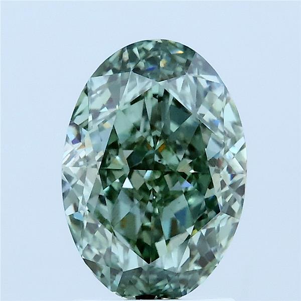 2.22ct Oval FANCY VIVID GREEN VS1 Lab Created Diamond