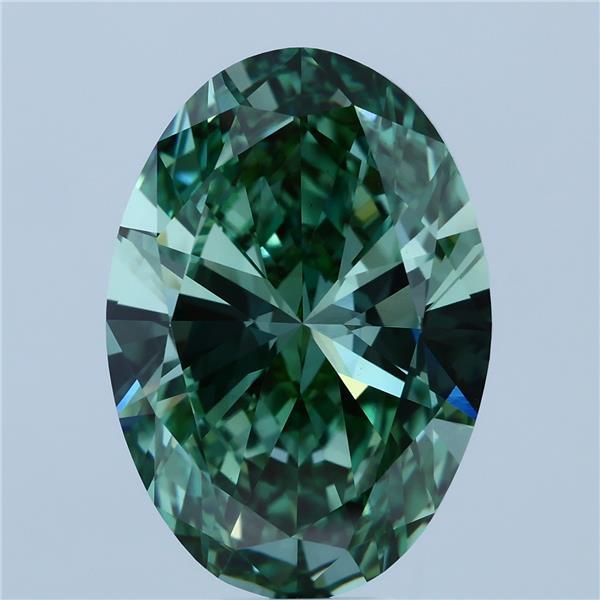 10.01ct Oval FANCY VIVID GREEN VS1 Lab Created Diamond