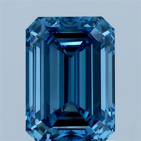 2ct Emerald FANCY VIVID BLUE VS1 Lab Created Diamond