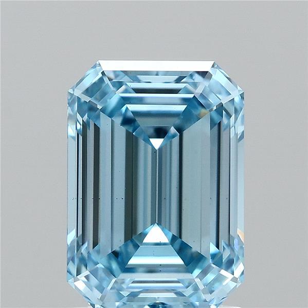 1.88ct Emerald FANCY VIVID BLUE VS2 Lab Created Diamond