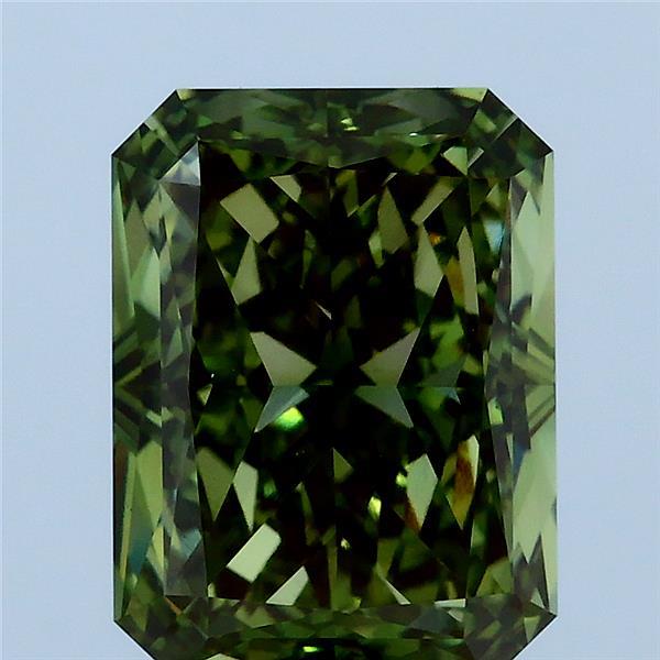 4.01ct Radiant FANCY VIVID GREEN VS1 Lab Created Diamond