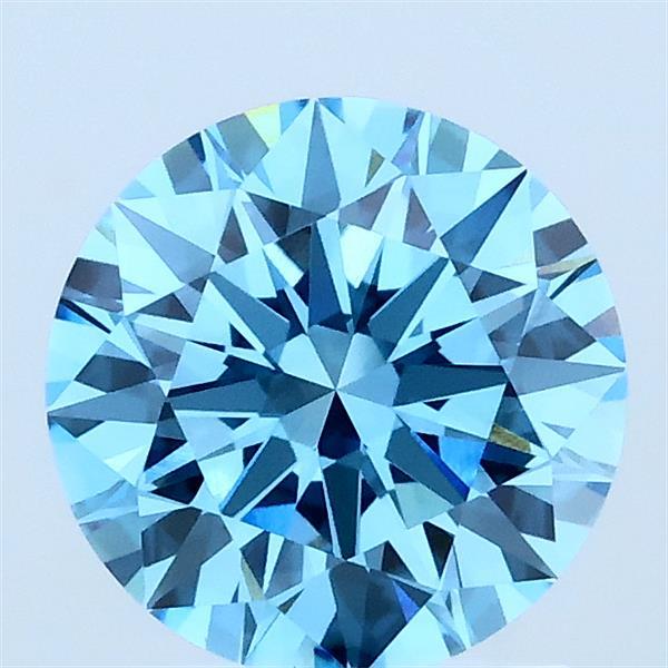 1.52ct Round FANCY VIVID BLUE VVS2 Lab Created Diamond