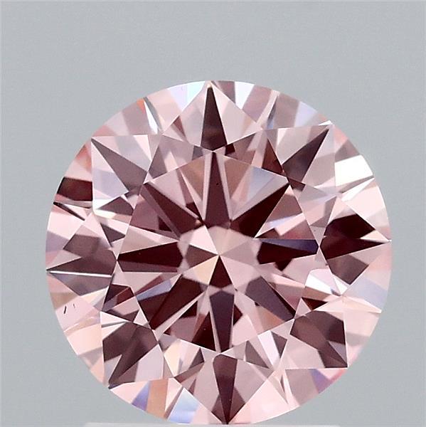 1.87ct Round FANCY INTENSE PINK VS1 Lab Created Diamond
