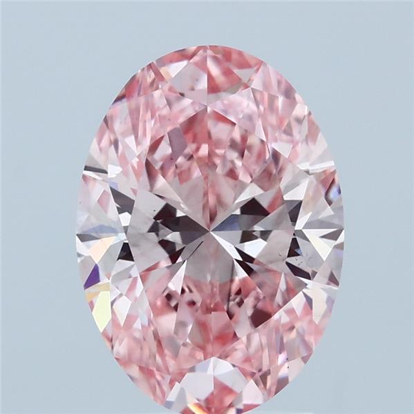2.54ct Oval FANCY VIVID PINK VS2 Lab Created Diamond