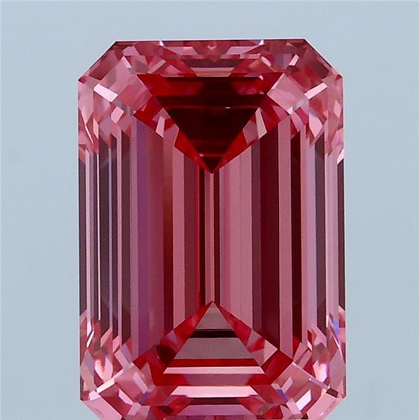 3.08ct Emerald FANCY VIVID PINK VVS2 Lab Created Diamond