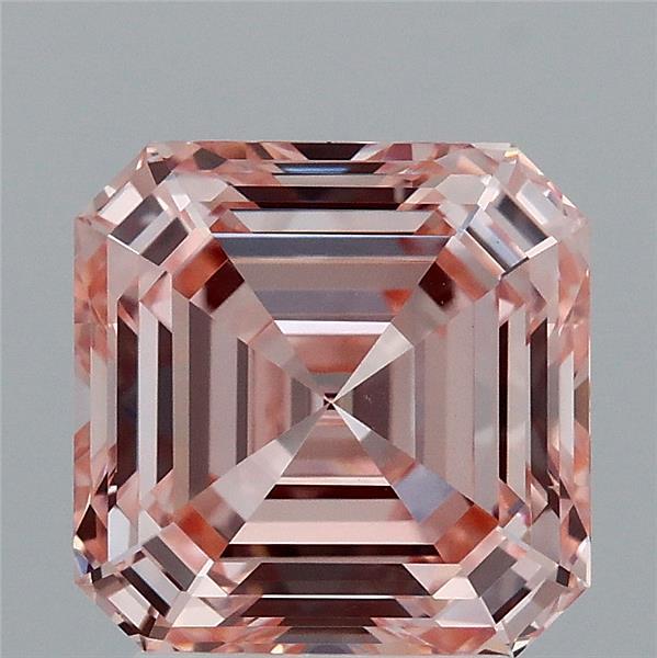 2.95ct Asscher FANCY INTENSE PINK VVS2 Lab Created Diamond