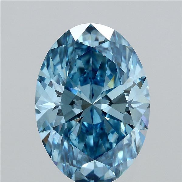 3.05ct Oval FANCY VIVID BLUE VS2 Lab Created Diamond