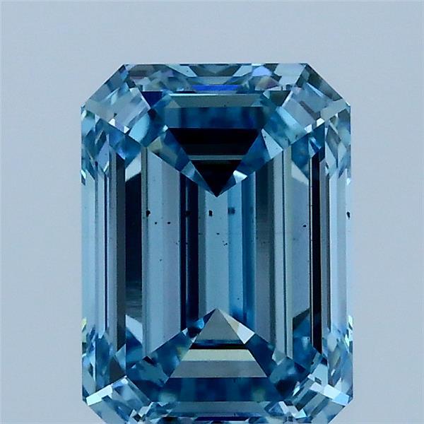 2ct Emerald FANCY VIVID BLUE VS2 Lab Created Diamond