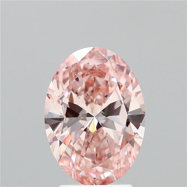 3ct Oval FANCY INTENSE PINK VVS2 Lab Created Diamond