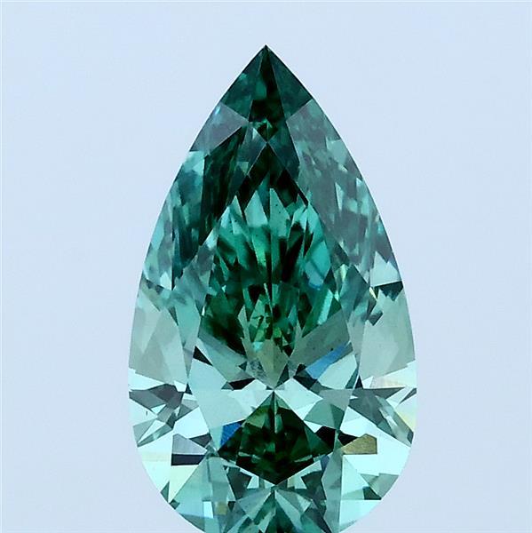 1.41ct Pear FANCY VIVID GREEN VS2 Lab Created Diamond