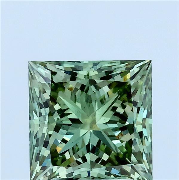 2.02ct Princess FANCY VIVID GREEN VS2 Lab Created Diamond