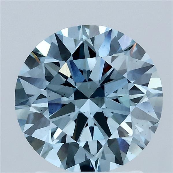 2.05ct Round FANCY VIVID BLUE VS2 Lab Created Diamond