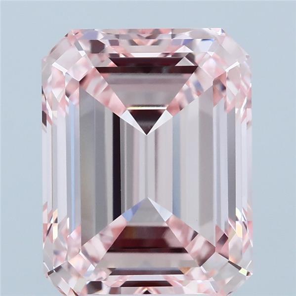 5.02ct Emerald FANCY INTENSE PINK VVS2 Lab Created Diamond