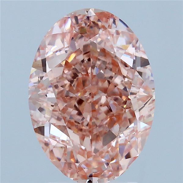 4.18ct Oval FANCY VIVID PINK VS1 Lab Created Diamond