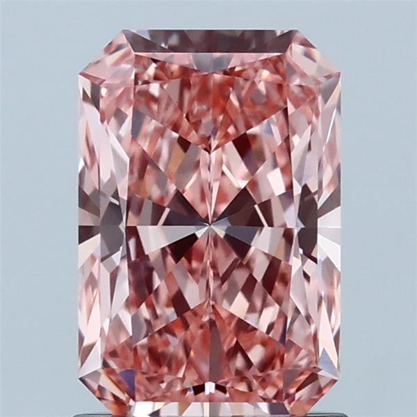 1.46ct Radiant FANCY VIVID PINK VVS2 Lab Created Diamond
