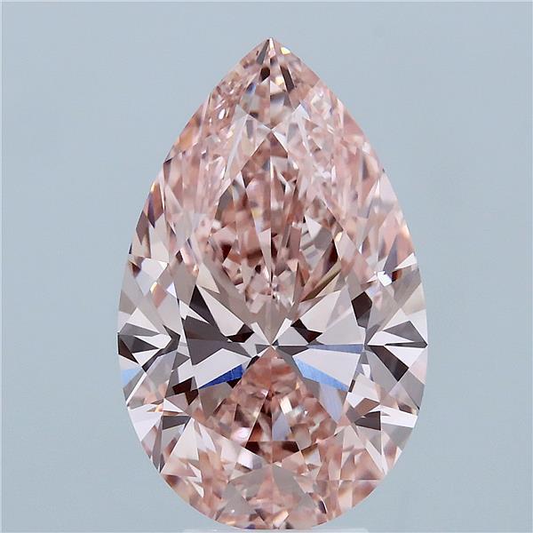 6.02ct Pear FANCY VIVID PINK VVS2 Lab Created Diamond