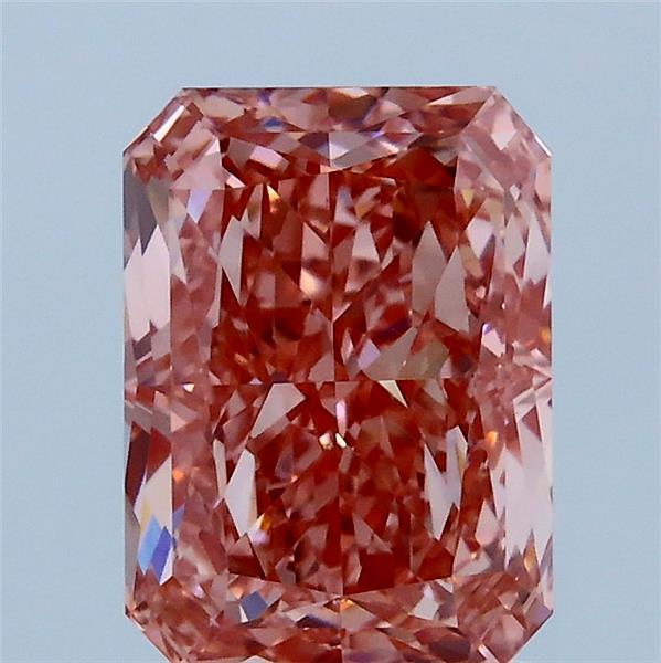 2.15ct Radiant FANCY VIVID PINK VVS2 Lab Created Diamond