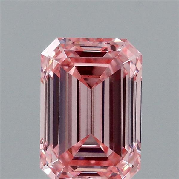 1.58ct Emerald FANCY VIVID PINK VS1 Lab Created Diamond