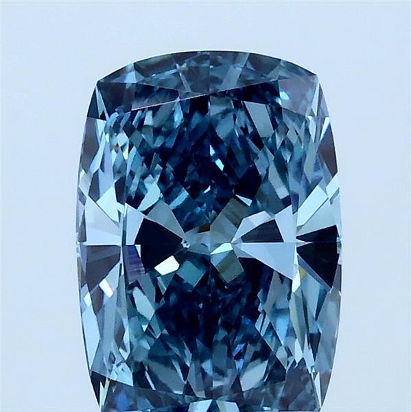 1.83ct Cushion FANCY VIVID GREEN BLUE VVS2 Lab Created Diamond