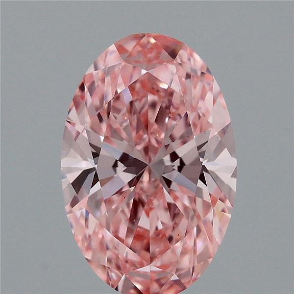 1.74ct Oval FANCY VIVID PINK VS1 Lab Created Diamond
