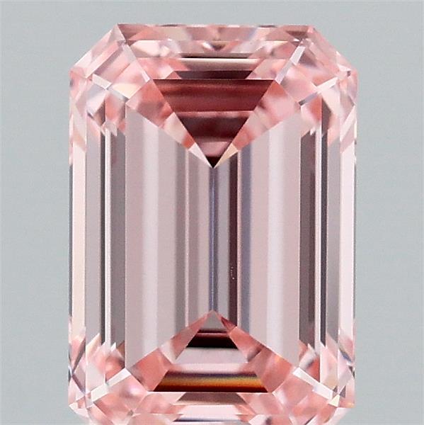 1.7ct Emerald FANCY INTENSE PINK VVS2 Lab Created Diamond