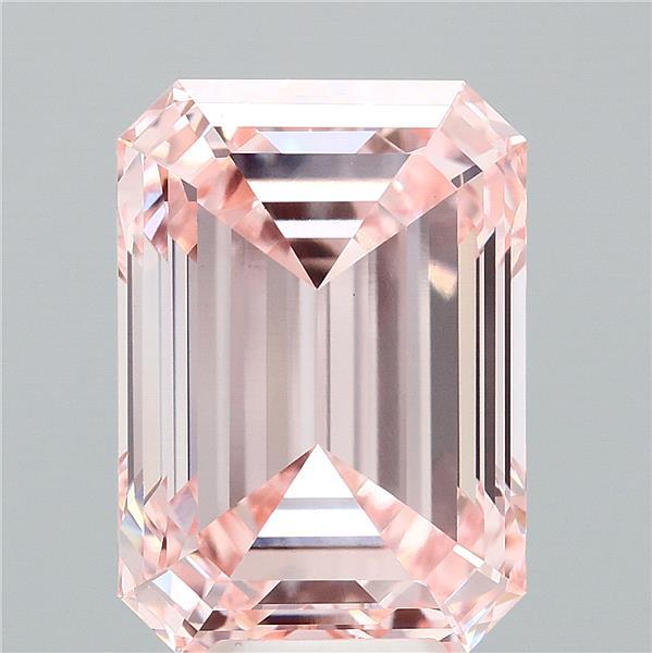 8.48ct Emerald FANCY INTENSE PINK VVS2 Lab Created Diamond