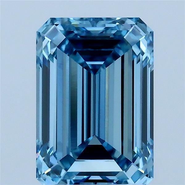 2.06ct Emerald FANCY VIVID BLUE VVS2 Lab Created Diamond
