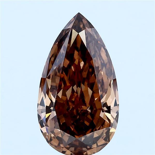 3.02ct Pear FANCY BROWN VVS2 Lab Created Diamond