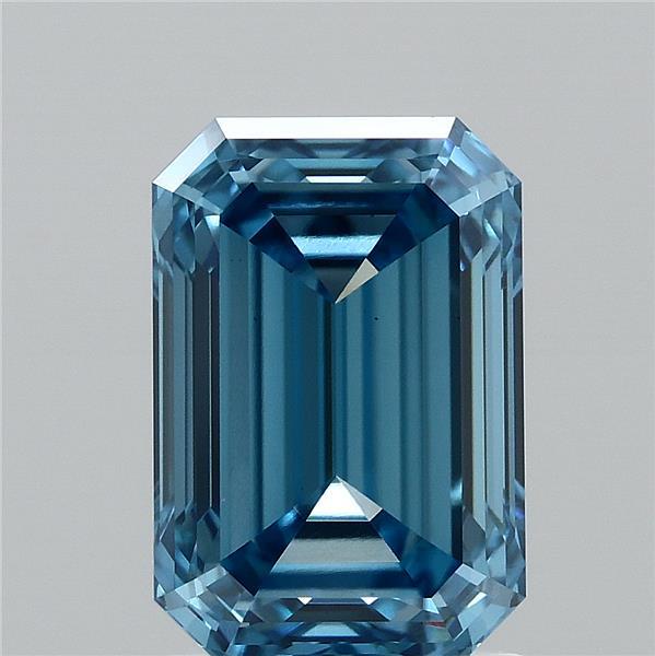 2.01ct Emerald FANCY VIVID BLUE VS1 Lab Created Diamond
