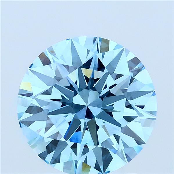 2ct Round FANCY VIVID BLUE VS1 Lab Created Diamond