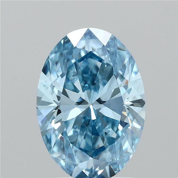 2.01ct Oval FANCY VIVID BLUE VS1 Lab Created Diamond