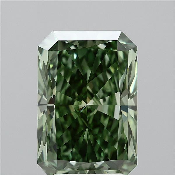 3.6ct Radiant FANCY VIVID GREEN VVS2 Lab Created Diamond