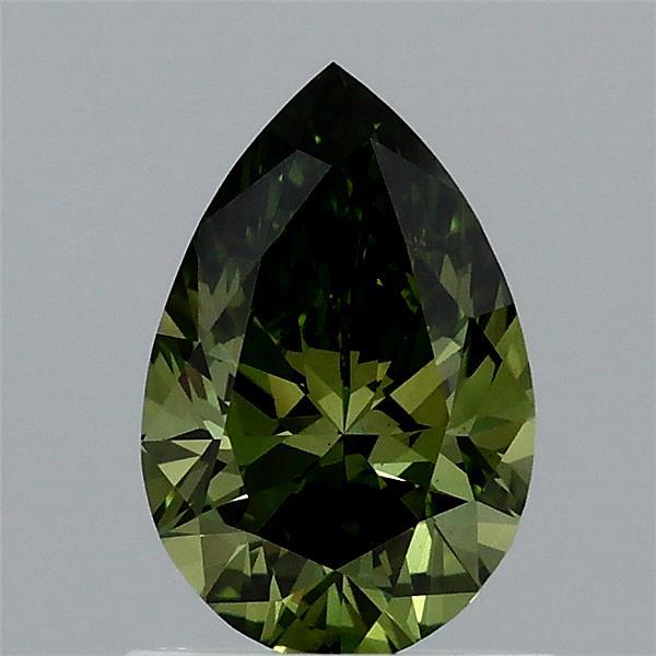 0.9ct Pear FANCY VIVID GREEN VS1 Lab Created Diamond