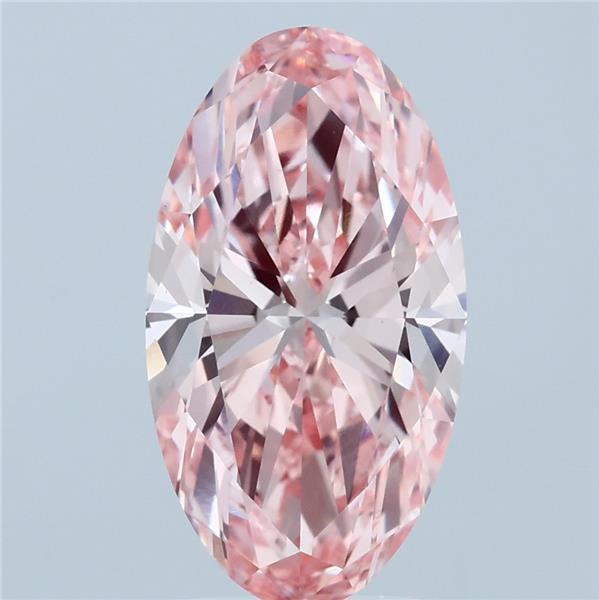3ct Oval FANCY VIVID PINK VVS2 Lab Created Diamond