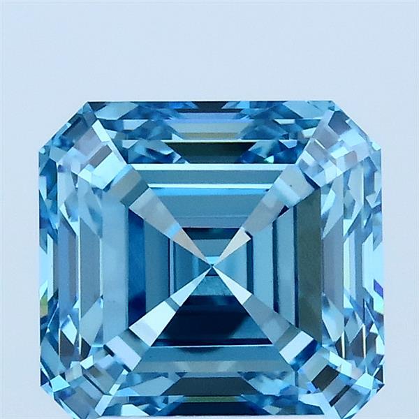 2.7ct Asscher FANCY VIVID BLUE VS1 Lab Created Diamond