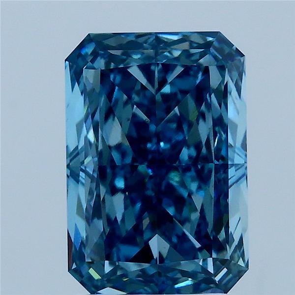 3.04ct Radiant FANCY VIVID BLUE VS1 Lab Created Diamond