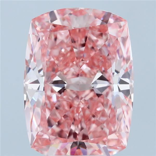 7.08ct Cushion FANCY VIVID PINK VVS2 Lab Created Diamond
