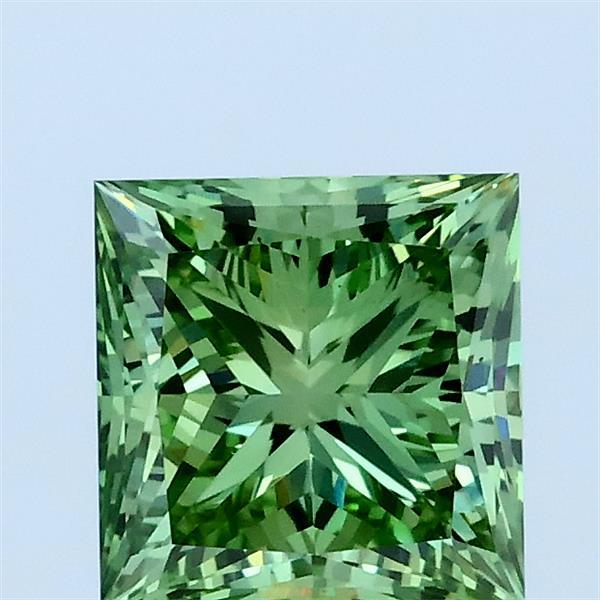 1.5ct Princess FANCY VIVID GREEN VS1 Lab Created Diamond
