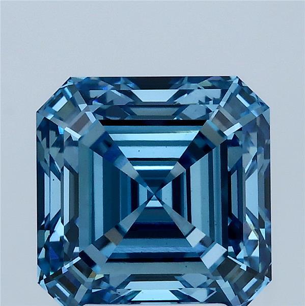 3.53ct Asscher FANCY VIVID BLUE VS1 Lab Created Diamond