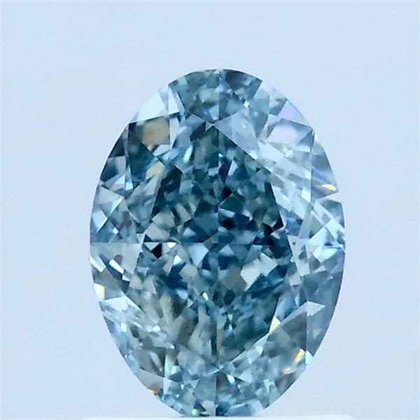 1.03ct Oval FANCY INTENSE GREENISH BLUE VVS2 Lab Created Diamond