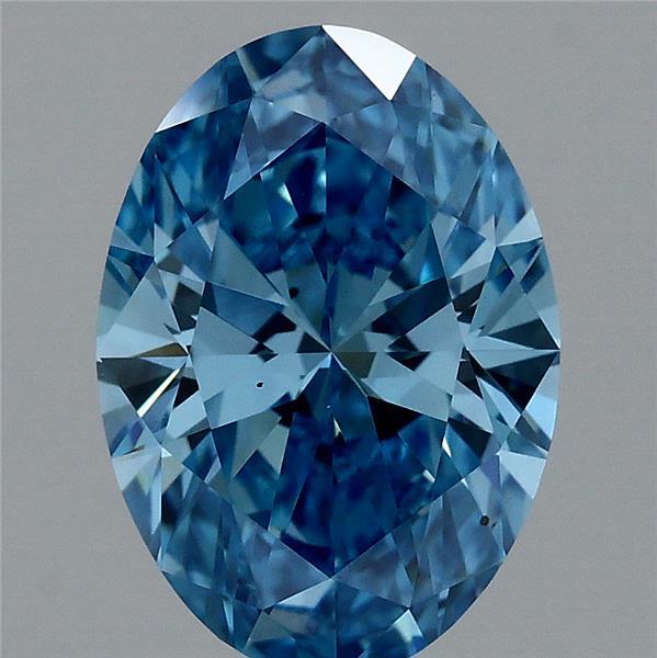 1.49ct Oval FANCY VIVID BLUE VS2 Lab Created Diamond