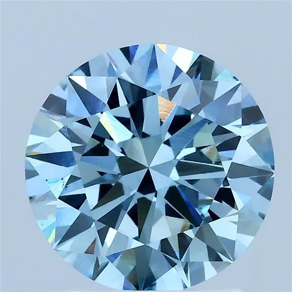 2ct Round FANCY VIVID BLUE VS1 Lab Created Diamond