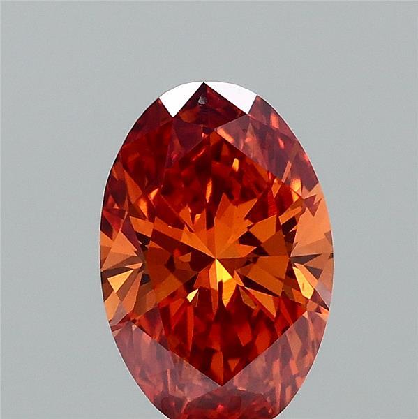 0.61ct Oval FANCY VIVID ORANGE VVS2 Lab Created Diamond