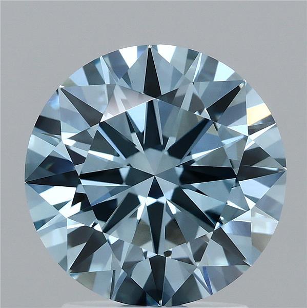 2.06ct Round FANCY VIVID BLUE VVS2 Lab Created Diamond