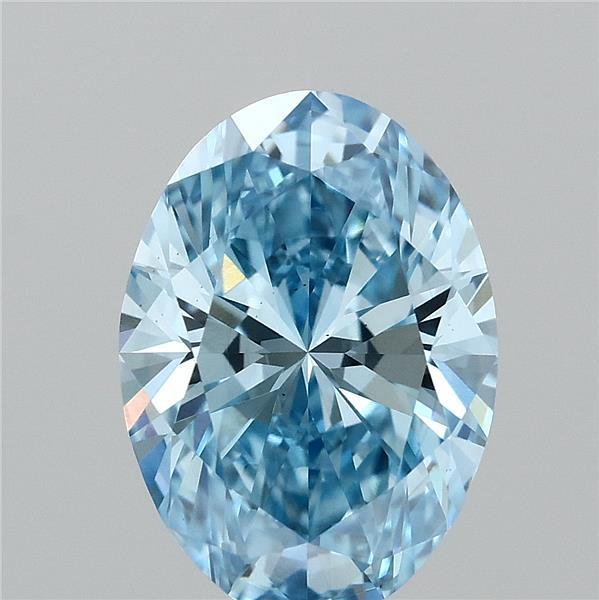 1.55ct Oval FANCY VIVID BLUE VS1 Lab Created Diamond