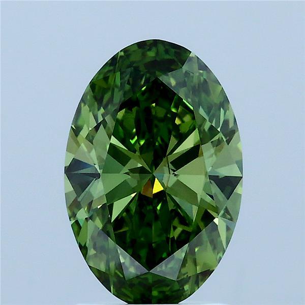 1.78ct Oval FANCY VIVID GREEN VS1 Lab Created Diamond