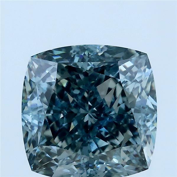 4.02ct Cushion FANCY VIVID BLUE GREEN VS1 Lab Created Diamond