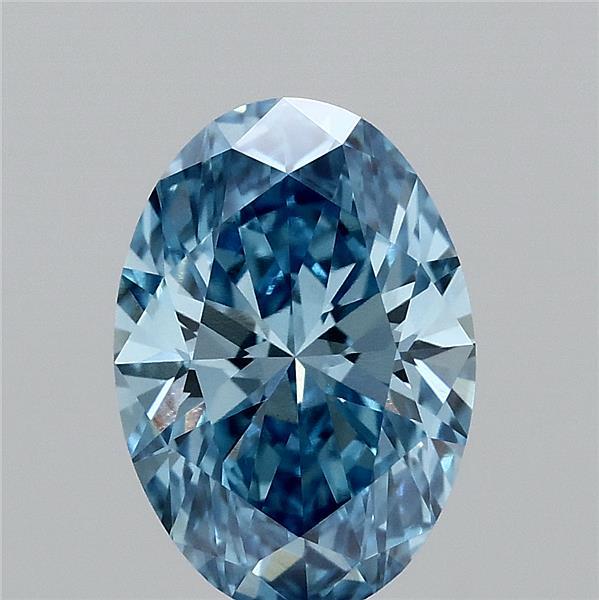2.04ct Oval FANCY VIVID BLUE VVS2 Lab Created Diamond