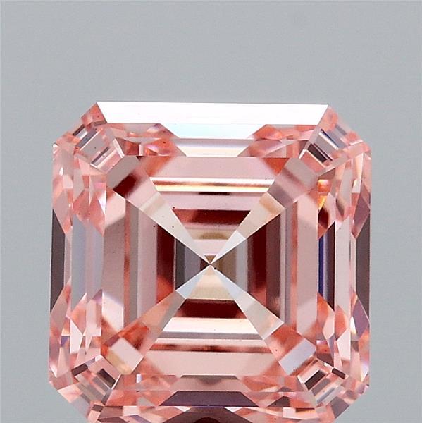 3.2ct Asscher FANCY INTENSE PINK VS1 Lab Created Diamond